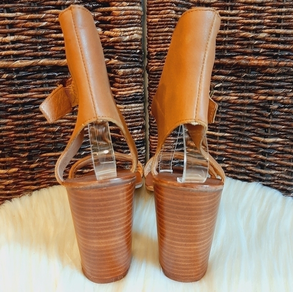 Jeffrey Campbell x Free People 8.5 Leather Magic Heel Boho Cuff Sandals Brown - Picture 4 of 10